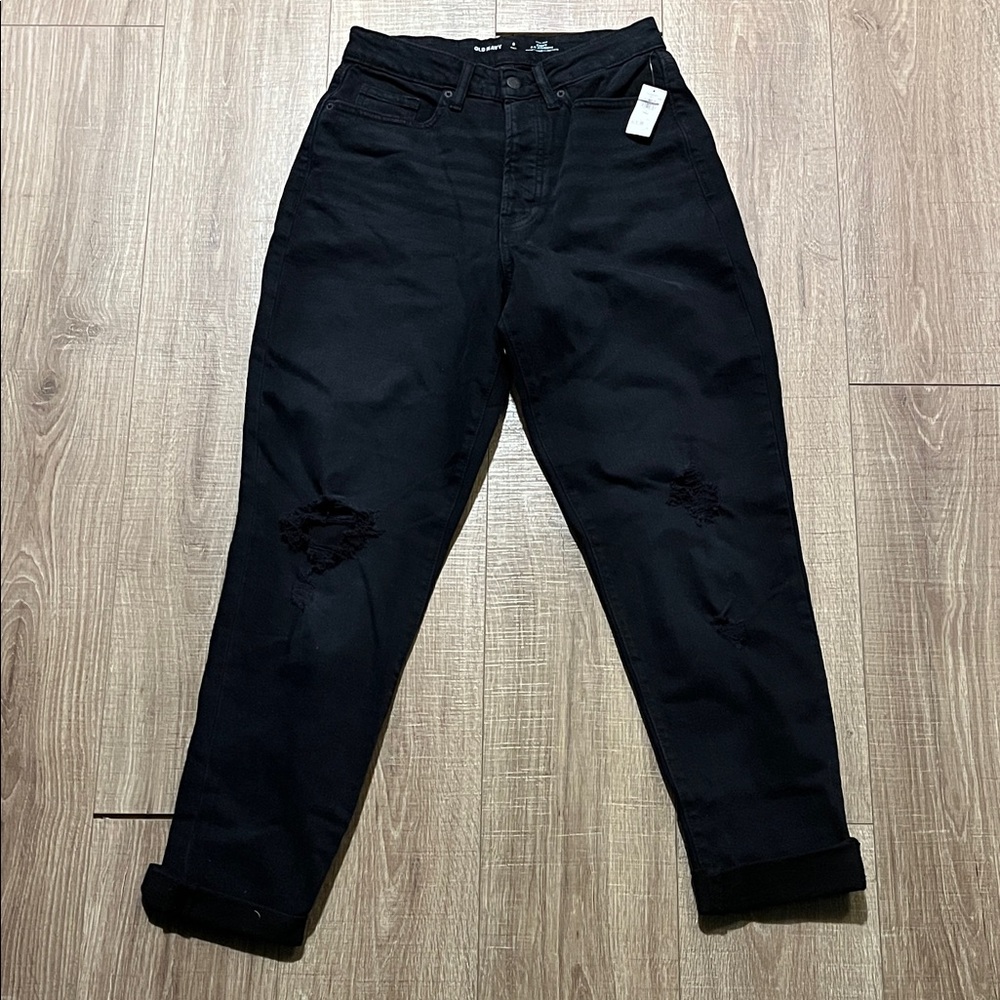 NWT Old Navy Black High Rise Curvy O. G. Straight Jeans Size 8 Tall